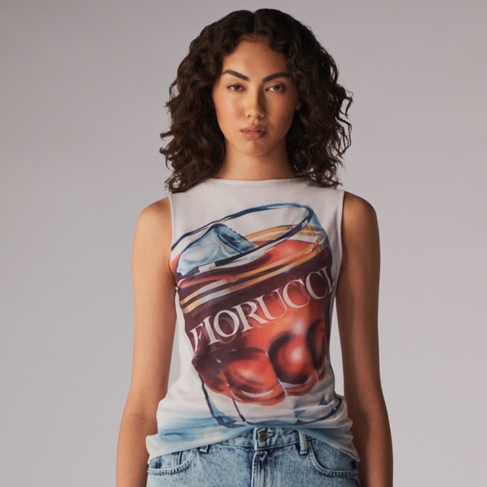 Fiorucci L'aperitivo Graphic Vest Tank Top size Large